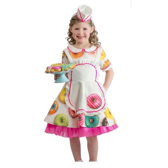 Chasing Fireflies Donut Waitress Costume Size 8, Brand New, accessories included - Picture 2 of 2